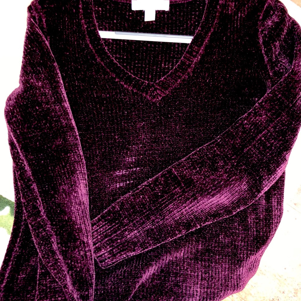 Michael Kors 100% Polyester Maroon Sweater - Size Small